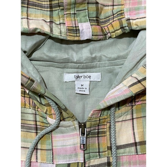 Tyler Böe Patchwork Plaid Cropped hooded jacket size MEDIUM - Picture 3 of 3